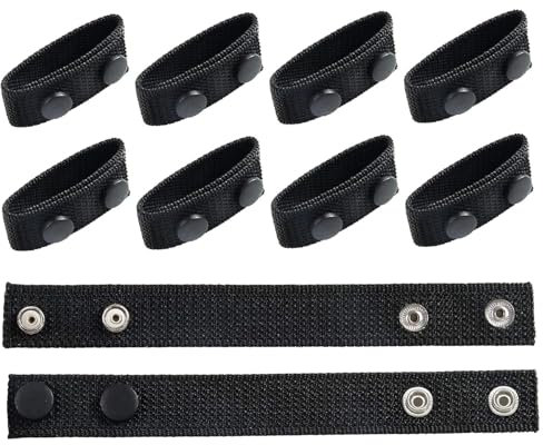 SANNIX 10 Stück Belt Keeper Nylon, Double Snap Gurthalte für Sicherheit Taktische Gurtbefestigung