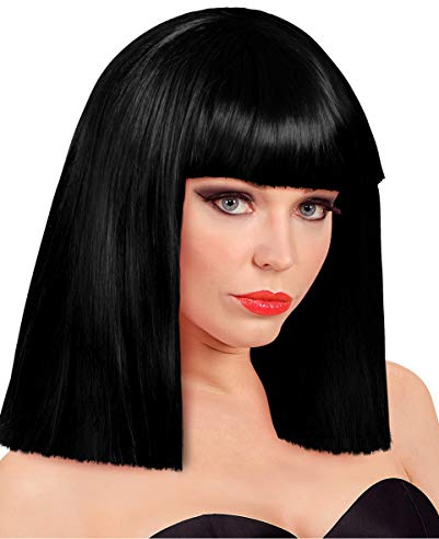 Horror-Shop Showgirl Perücke Roxy Schwarz als Kostümzubehör für Halloween und Fasching