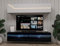 FURNITECH Wohnwand Wohnzimmer | Wohnzimmer Möbel mit LED RGB - 16 Farben | Hängend Wohnwand Modern | Wohnzimmer Schrankwand mit Regale und TV Schrank (Marco EX1-20WB-HG3)
