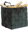 Rubberneck Filztasche mit Kunstleder Tragegriffen für Holz, Zeitungen, Kaminholz, 33 x 33 x 35 cm, Dunkelgrau
