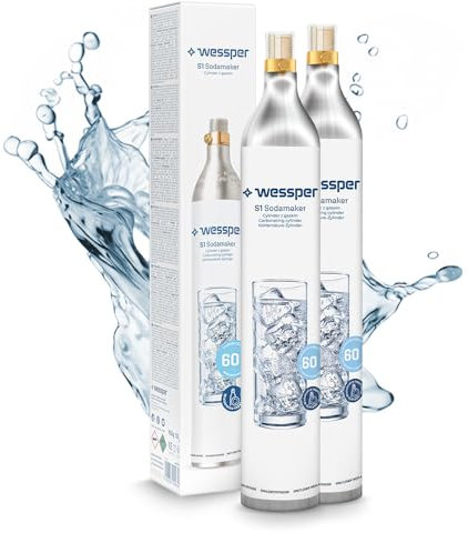 Wessper 2x Cilindro de CO2, para 60 l de agua con soda