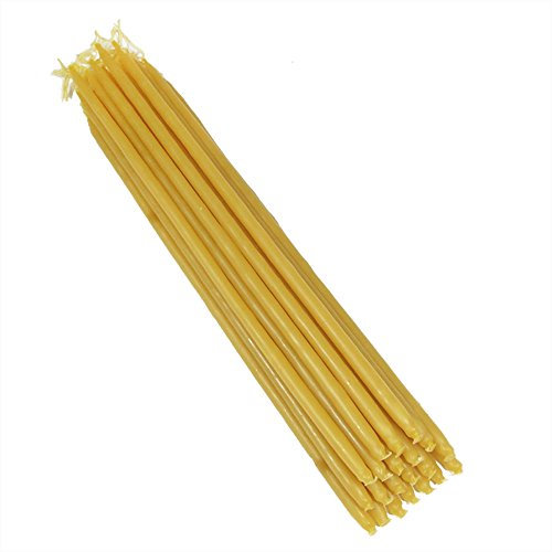 NKlaus 85g 100% Bienenwachs Kerzen Altarkerzen Handarbeit Kirchenqualität dünne Naturkerzen Ritualkerzen (ca. 25 St.) 36408