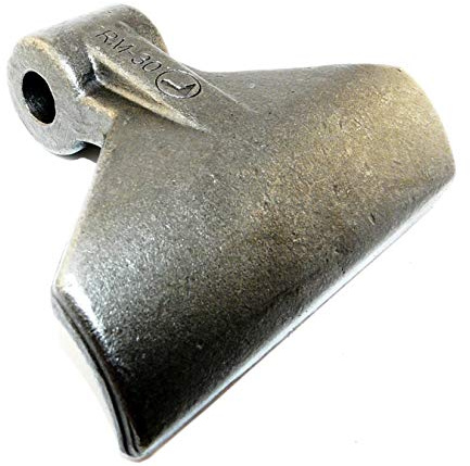 BIJAKI.PL Hammerschlegel Schlegelmesser RM-30 für Mulcher, Muthing, Berti, Agritec, Silber, Legierter Stahl, Gekrümmt, Hickory-Holz, 1200 Gramm, 137 mm breit