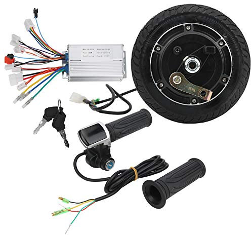 BuyWeek Kit di Motore Mozzo Brushless Ruota Monopattino Elettrico 48V 350W, Kit di Acceleratore Controller Pneumatico Ruota Motore Mozzo Scooter Elettrico da 8 Pollici