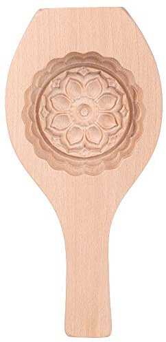 Greensen Molde de Pastel de Luna Flor de Madera Molde de Madera Redondo Molde de Pastel de Luna Hornear Cocina Herramienta Artesanal Pastel Pastelería Molde para Hornear para el Hogar(06)