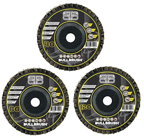 Fächerscheibe 76mm (3er Set | 1x40, 1x80, 1x120 - Premium ZIRKONIUM) | ø76mm Winkelschleifer Zubehör | Fächerschleifscheibe für Holz Stahl Lack | mini flexscheiben | Flex Schleifscheiben 76mm