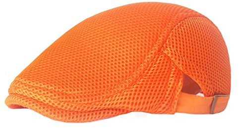 Lifup Unisex Schiebermütze aus Atmungsaktivem Netzstoff Luftige Sommermütze Leicht Schirmmütze Orange