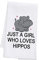 PLITI Nilpferd-Küchentuch, Nilpferd, Geschenk, Nilpferd, Geschenk für Liebhaber, Geschenk Just A Girl Who Loves Hippos, Geschenk für Mädchen, Liebhaber, Nilpferd, TWU