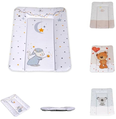Cangaroo Wickelauflage Soft 50 x 70 cm, gepolstert erhöhter Rand, abwaschbar weiß