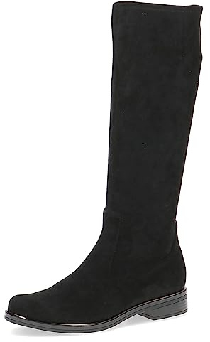CAPRICE Damen Hohe Stiefel ohne Absatz Kniehoch Vegan, Schwarz (Black Stretch), 38.5 EU