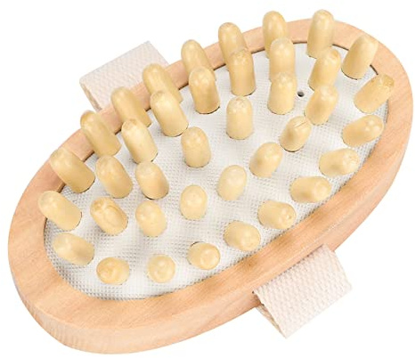 ANKROYU Duschbürste, Massagebürste holz cellulite, Holz Massagebürste Massage Rückenbürste Körperbürste Handbürste mit Holznoppen, Rückenpeeling Peeling Massage Verbessern Sie die Durchblutung