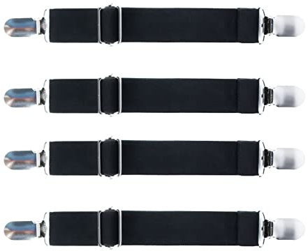 iSpchen 4 Stück Motorrad Hosen Clips elastische Stiefelgurte Winter Stiefelclips verstellbare Hosenträger clip Beingurte Stiefelriemen Hosen Steigbügel Clips für Damen Herren Motorrad Bettlaken