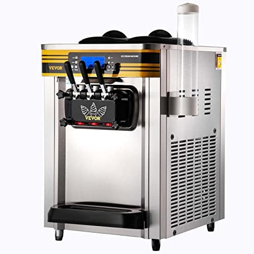 VEVOR Kommerzielle Eismaschine 2350 W Weiche Eismaschine Silber 22-30L pro Stunde Weiche Eismaschine 74,5 x 54 x 86 cm in Cafés, Buffets, Getränke-Shops, Restaurants