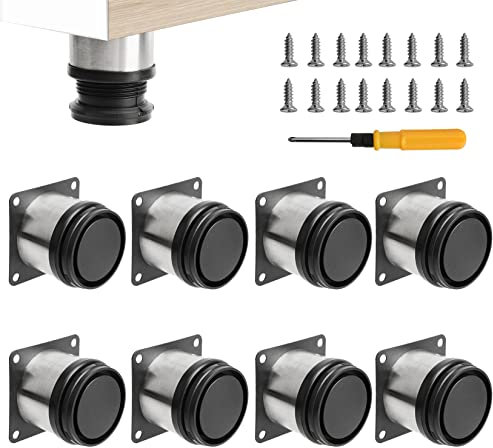 Uotyle 8PCS Adjustable Legs 50mm Adjustable Sofa Legs For Furniture Stainless Steel Cabinet Legs With Screws ＆ Screwdriver For Home/Office/Kitchen