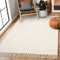 Lahome Boho-Teppiche für Eingänge, 7.6x12.7 cm, Küchenteppich, leicht, Schlafzimmerteppich, waschbar, Badematte mit Quasten, Bauernhaus-Baumwolle, beige, Überwurfteppich für Wäsche, Büro