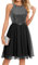 Bbonlinedress Festliches Kleid mit Pailletten Damen Winterkleid Neckholder weihnachtskleid Glitzer Cocktail Brautkleid Party Abendkleider elegant Black XL