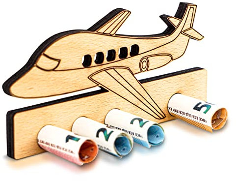 DARO Design - Fliegen, Flugzeug, Flieger, Flug-Reise - Geldgeschenk Holz