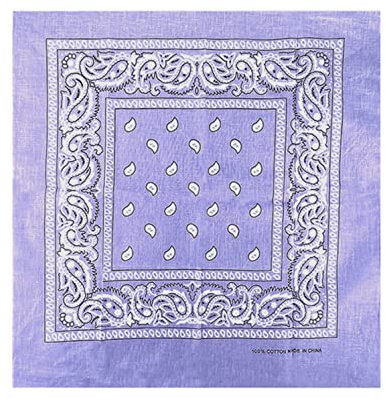 JOPHY & CO. Bandanas aus 100% Baumwolle für Damen Herren Kinder Unisex mit Paisley Muster Kopftuch Kopfbedeckung Schal für Haar/Hals/Handgelenk/Kopf COD.644 (Lilac Paisley)