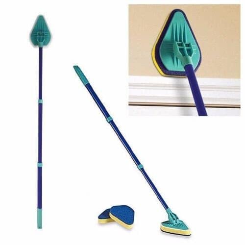 MIFAH Multi-Purpose Cleaning Scrubber Telescopic Handheld 3 in 1 Extendable Long Reach Cleaning Scrubber Bathroom, Kitchen Tile Cleaner Cleaning Pad Extendable Mop 3x Sponge Brushes
