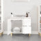 Tidyard Waschbeckenunterschrank, Unterschrank, Waschtischunterschrank, Badezimmerschrank mit 2 Schubladen und 1 Fach mit Tür, Badschrank, Holzwerkstoff Hochglanz-Weiß 65x33x60 cm