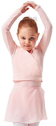 tanzmuster Ballett Wickeljacke Mädchen - Mandy - Gr. 92-170 - extra weicher Baumwollstoff - Ballettjacke zum Wickeln für Kinder