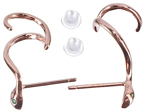 RORPOIR 1 Paar Kleine Schlangen-Ohrringe Ohrjacken-Ohrringe Für Damen Manschetten- Für Damen en-Diamant- Ohrknochen-Clip- Schlangenförmige