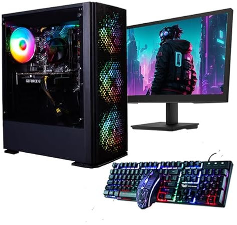 Veno Scorp Gaming PC – New 24 75HZ Gaming Monitor Bundle AMD Ryzen 5 5600G With Radeon Graphics, 16GB RAM 3200MHZ DDR4, 1TB HDD, 500W 80+ PSU, Wifi, Windows 11, Titan ARGB Gaming Case.
