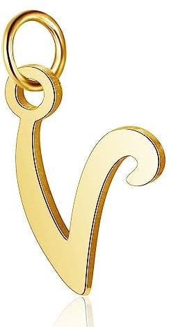 Bungsa Buchstaben Anhänger goldfarben A - Z Unisex aus 316L Edelstahl (V)