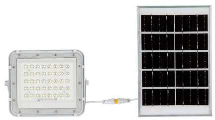 V-TAC VT-80W 7841 LED-Projektor, Solarpanel, 10 W, Kaltweiß, Weiß