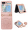Szakdws Kompatibel mit Samsung Galaxy Z Flip 5 5G Hülle mit Kette,Galaxy Z Flip 5 Lederhülle mit Kordel zum Umhängen Abnehmbar,Premium PU Mandala Blume Klappbare Handyhülle,Roségold