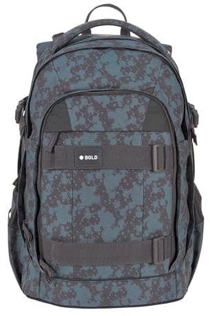 BOLD Lässig Schulrucksack mit Reflektoren und höhenverstellbarem Rückenteil/School Backpack Bold Spots blue