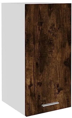 vidaXL Hanging Wall Cabinet - Smoked Oak, Engineered Wood 29.5x31x60 cm with Doors