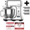 GASTROBACK Design Küchenmaschine Advanced Digital 20-teilig – Mit 5L Edelstahl, Keramik Rührschüssel, Doppelknethaken & Fleischwolfaufsatz 600W, Premium Food Processor für Pasta, Brot & Mehr