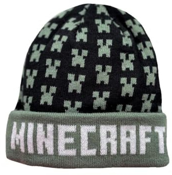 Minecraft Beanie Wintermütze (DE/NL/SE/PL, Numerisch, 56, schwarz)