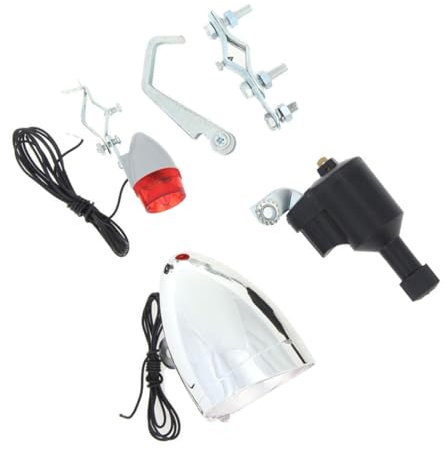 CLISPEED Faro Trasero De Bicicleta E-Bicicleta Luz De Dinamo De Bicicleta Luces De Bicicleta Delante y Detrás Generador De Luz Lámpara Trasera De Cabeza Luz Dinamo Eléctrico Luz De La Cola