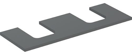 Geberit One Plaque de lavabo, découpe Double, pour lavabo à Poser en Forme de Coupe, 135x3x47cm, 505.276.00.1; Coloris: Laque de Lave Matte