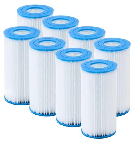 MaxEarn Lot de 8 cartouches filtrantes de rechange pour piscine Best-Way Taille III -580123 - Filtre de rechange pour piscines gonflables, sous-marins chauds et spa