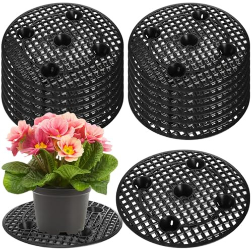 Tlence 15 PCS Plant Level Pot Elevator, 12 inch Plastic Potted Plant Stands, Large Patio Planter Riser Holder, Deck Floor Protector to Prevent Rot Damage, Plant Trivet for Indoor Outdoor Garden