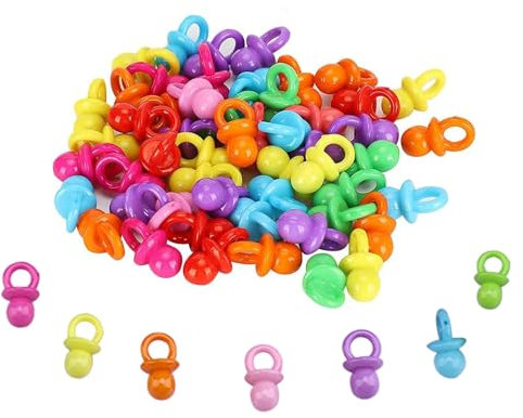 GoldRock Bunt Mini Deko Schnuller Konfetti 90er Deko Streudeko Taufe, 50 Stk Tischdeko Babyparty Deko Mädchen Junge,Deko Babyparty Mädchen,Babyshowerparty Deko,Gastgeschenke Babyparty,Baby Shower Deko