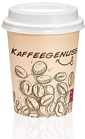 MH QUALITY Kaffeebecher To Go 300ml mit Deckel - 200x Hochwertige Einweg Pappbecher | Premium Coffee To Go Becher, 0,3l - Hellbraun