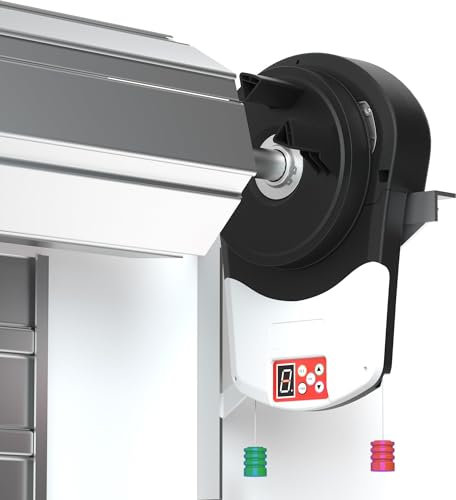 COUCHO Electric Garage Automatic Roller Door Opener with 2 Remote, Roll Up Door Opener Shutter Built-in Motor, Auto Garage Roller Door Motor Gate Opener Roller for Store Garage Warehouse Farm Barn