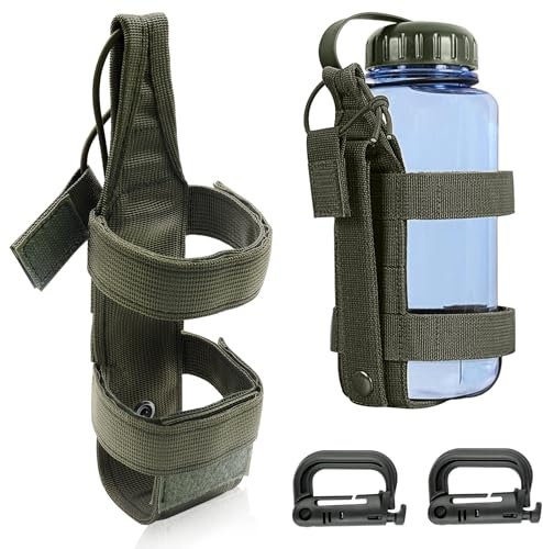 GZkushi Lot de 2 Porte Gourde, Nylon Gourde Militaire avec 2 Crochets en D pour Le Tourisme, la Randonnée, Le Vélo, Le Camping, Les Sports de Plein Air