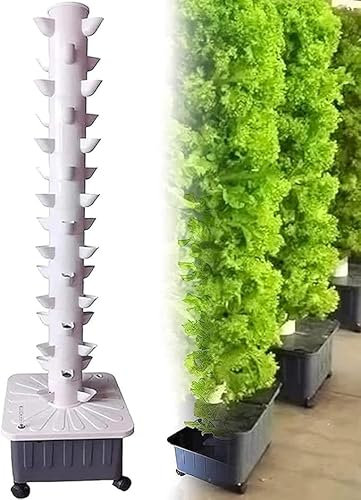 15 Schichten, 45 Pflanzenstandorte Hydrokultur-Turm, Hydrokultur-Turm-Anbausystem für den Innenbereich,vertikaler Wachstumsturm, vertikaler Indoor-Wachstumsturm, für Kräuter, Obst und Gemüse