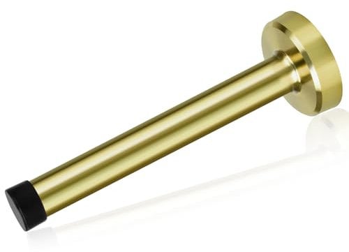 KOLAKO Door Stop, 10 Inch Long Door Stopper Wall Mount Doorstop Bumper with Rubber Tip, Stainless Steel, Modern Door Holder Protector Extra Long Door Stoppers for Bottom of Door, Gold
