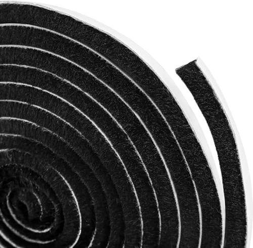 AOTUAO 12 M Bürstendichtung Selbstklebend 9 mm(B) x 9 mm(D), Bürstendichtung Rolladen, Bürstendichtung Insektenschutz Winddicht Staubdicht Lärmschutz für Schiebetür, Fenster, Kleiderschränk (Schwarz)