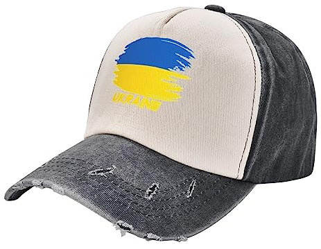 Freizeit Basecap Ukraine Flagge Baseballmütze Sport Capatmungsaktive Mütze Gewaschener Denim Sonnenblende Mütze Für Reisen, Herren, Auf Reisen