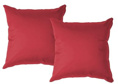 chilly pilley® Gartenkissen Wasserfest Dekokissen Set Sofakissen Rückenkissen Indoor-Outdoorkissen 2er Set 50x50 rot