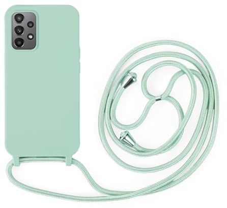 Handykette Kompatibel mit Samsung Galaxy A23 | Necklace Hülle mit Band, Handyhülle zum Umhängen | Case mit Handykordel, Stoßfeste Schutzhülle zum Umhängen Kordel | Mintgrün