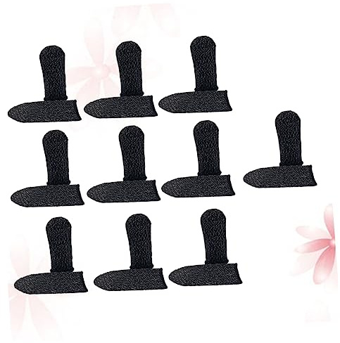 Mikinona Schwarze Anti Schweiß Fingerschutz für Touchscreens | Nylon Gewebe, Atmungsaktiv und Komfortabel, 20 Stück-pack, Leicht und Klein für Daumen