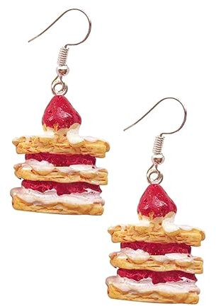ROMISBABA 1 Paar Schichttorte Ohrringe Frauengeschenk Lebensmittel Tropfen Ohrringe Damen Ohranhänger trendiges cute earrings süße ohrringe Stilvolle Ohrringe Kuchen Ohrringe Legierung